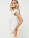 New Hot Girl Style With Short-Sleeved Summer Splicing Lace Strap Sexy Top Vest