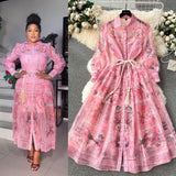 European Court Style Dress Spring Dress Design Retro Print Long High-End Temperament Dress Dress