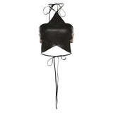 2025 Summer New Women's Sling Design Five-Pointed Star Hanging Neck Strap Sexy Bare Back Small Vest Woman