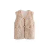Women's Clothing 2025 New Fashion Faux Fur Warm Vest Vest
