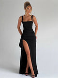 INS Style Women's Evening Dress Fashion Sexy Sling Dress New Height Open Skirt