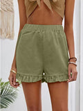 2025 New Women's Shorts Burst Casual High-Waisted Cotton Straight Trousers