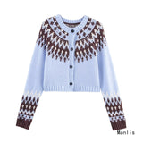 Ins2025 New Fashion Temperament Women's Colored Knitted Cardigan