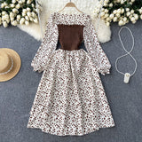 Tide Dress With French Bumpy Dress Broken Floral Dress Color Two Pieces Of Sweet Fake Dress Long Sleeves