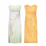 Women's Dress 2025 New Fashion Print Net Corset Dress
