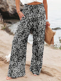 2025 Spring And Summer New Four Seasons Of Leisure Wide Leg Trousers Print Burst Loose Trousers Women