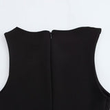 Women's Clothing 2025 Spring New Fashion Simple Open Open Design Sexy Body Repair Mini Dress