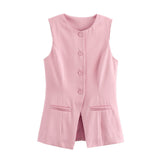 Spring And Summer New High-Rise Thin Sicilian Vest Wearing Loose Shorts Two Sets