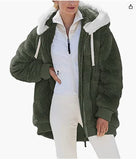 Wish2025 Hot New Autumn And Winter Loose Plush Multi-Color Hooded Coat Woman