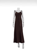 2025 New Women's Sexy Hottie Long Sling Skirt With A Vertical Feeling With A Shoulderless Sleeve