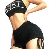 2025 Leggings Summer New Women's Splicing Body Yoga Pants Three-Pointed Bow Shorts