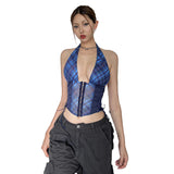 2025 Summer New Women's Street Fashion Hot Girl Print Tight Belt Belt Bare Vest