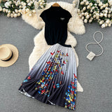 Vintage Elegant Style Suit Women's Summer High-End Design Sense Niche Sleeveless Shirt Top + Two-Piece Dress