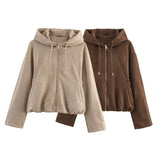 Women's 2025 Explosion ZA Loose-Fitting Velvet Effect Jacket Jacket