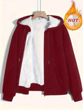 New Women's Winter Explosion Warm Plush Hoodie Jacket