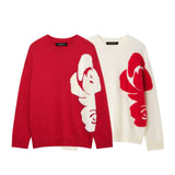 Spring 2025 New Lazy Wind Flower Design Women's Round-Neck Sweater Women's Loose Knitting Shirt