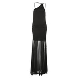 Fashion 2025 Summer New Women's High-End Feeled Sideline Collar Long Dress