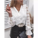 Station 2025Wish Exploding Shirt New Solid Color Lace V T-Shirt Women's Shirt