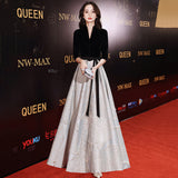 Black Evening Dress Women's 2025 New Temperament Party Walk Show Dress Party Banquet Year's President's Evening Dress