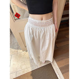 Real Price White Design Lace Side Splicing Half Dress Dress 2025 Summer Unique Beautiful Umbrella Skirt