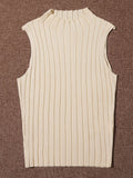 Summer New Solid Color Knitted Top Women's Sleeveless Pits To Wear A Vest