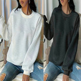 New Wish Autumn And Winter Burst Round Neck Solid Color Fashion Long-Sleeved Lady's Clothing