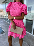 New Sexy Hollow Water-Soluble Lace Lace Lace Commuting Dress