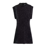 Women's Explosion Design Design Slender Sleeveless Slender Shoulder Slid Dress