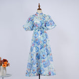 Summer Court Style High Design Feeling Heavy Industry Nail Drill Short Sleeve Single Buckle Dress + Sling
