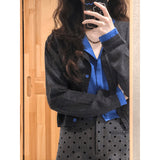Korean Gray Wave Point High-Waisted Hip Half-Dress Woman 2025 Autumn New Niche Temperament Thin A Word Short Skirt
