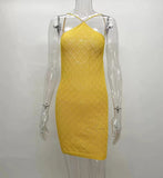 2025 High-End Summer Women's Temperament High-End Slings Bare Back Hollow Short Dress Women