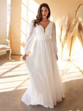 Evening Dress New Long-Sleeved Chiffon Sexy Temperament Deep V Side Button Bridesmaid Dress
