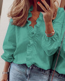2025Wishebay Spring And Summer New Long-Sleeved Leafed Shirt