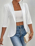 New Ladies Elegant Hollow Open Fables Solid Half-Sleeve Eye Embroidery Fashion Jacket