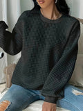 New Wish Autumn And Winter Burst Round Neck Solid Color Fashion Long-Sleeved Lady's Clothing