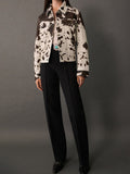 Women's Clothing 2025 Autumn New Fashion Personality Irregular Pattern Short Denim Jacket