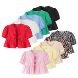 Spring 2025 New Women's Leopard Print Short-Sleeved Shirt