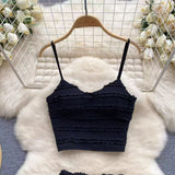Pure-Want White Sling With Breast Vest Body Bm Half-Dress Short Skirt Two Sets With Short Top Summer