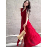 French Lady Fashion Temperament Dress Women 2025 Summer New Gentle Wind Cold Long Dress Ins