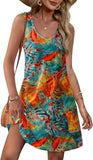 2025 Summer Beach Loose V-Neck Sleeveless Pocket Dress Vestȹ