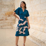 2025 New Women's Autumn New Horn Long-Sleeved Belt Dress Fashion Temperament