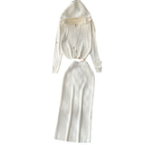 Autumn And Winter Casual Suit Female Fashion Hot Diamond Hooded Zip Open Shirt Sweater Jacket Knitted Hip Half-Dress