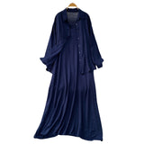 Lazy Wind Leisure Two Sets Of Women Loose Outside Thin Long-Sleeved Shirt Cover Skinny Sling Dress