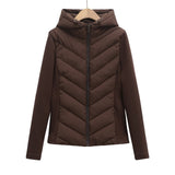 Z Women's Clothing 2025 Autumn And Winter 2025 New Slim Slim Hooded Cotton Jacket 8073227