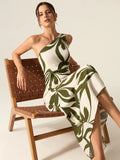 2025 New Women's Fashion Elegant Round-Neck Knitted Dress Striped Dress Long Dress
