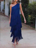 Fashion Eso-Shouldered Asymmetric Dress 2025 Spring And Summer New