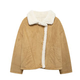 2025 New Women's Autumn And Winter Fashion Fur Collar Collar Collar Velvet Jacket Jacket
