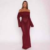 2025 Summer New Solid Fashion Word Long Dress Dress Dress Woman