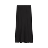 Z2025 New Fashion Temperament Silk Hyssy Texture Simple Straight Fan Flute Skirt 8534855