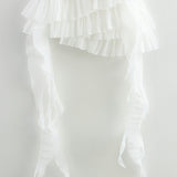 Ins2025 Spring Women's New Ougen Yarn Sue Bow Trim Corset Dress